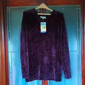 NWT beautiful eggplant Orvis chenille sweater
